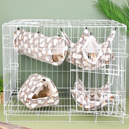 MCEAST soft coral fleece hanging bed hideout for chinchillas and squirrels
