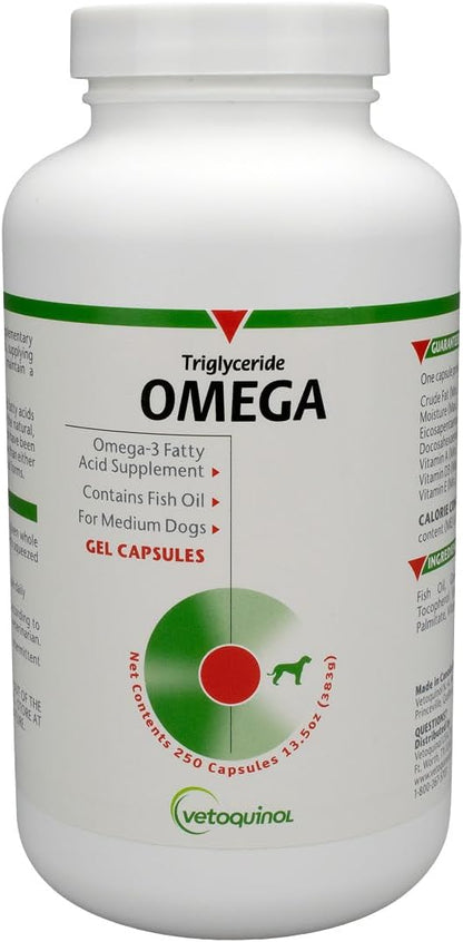 Vetoquinol Triglyceride OMEGA - Fish Oil for Dogs & Cats - Supports Healthy Skin, Coat & Normal Immune Response - Supplement with Vitamin Blend for Heart, Eye, Bone & Muscle Support - 60 Capsules - Image 9