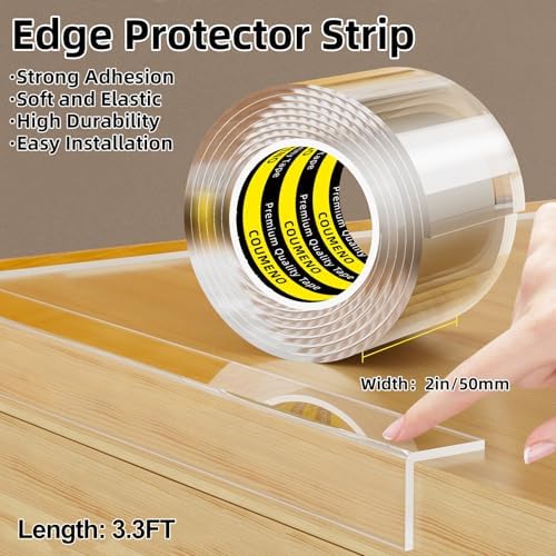 Close up of 2mm thick transparent safety bumper strip