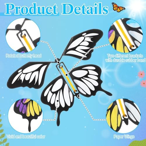 Hand winding the head of a paper butterfly to prime the flying mechanism