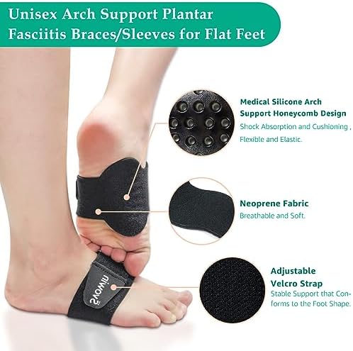 Adjustable Velcro strap on Svowin arch brace for customized foot compression.