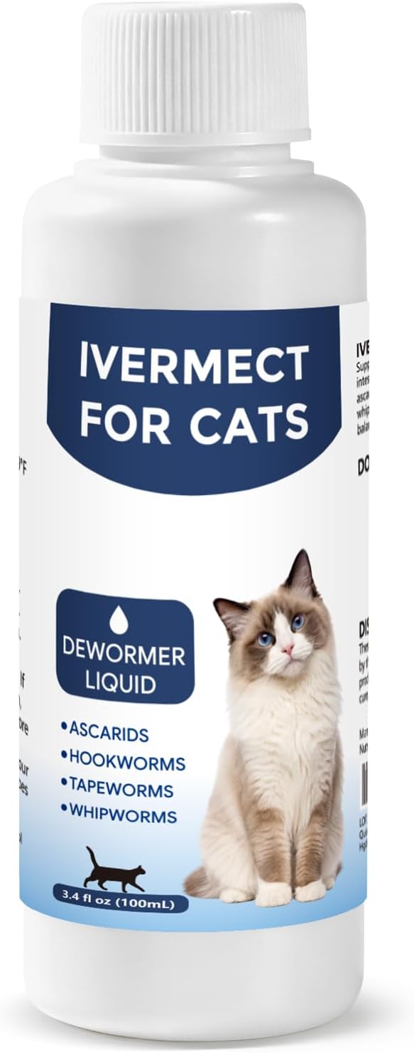 AETHER cat dewormer solution being measured with a syringe