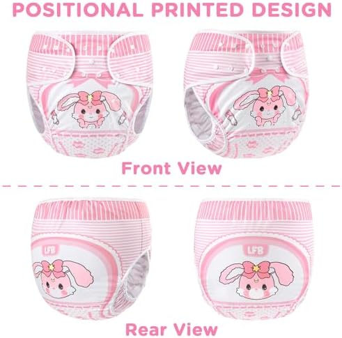 Close up of Baby Usagi character print on waterproof diaper cover