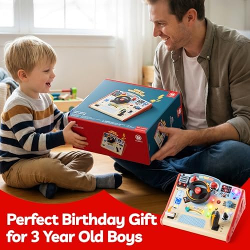 Packaging box of the authentic TOP BRIGHT dashboard sensory toy for children aged three to five