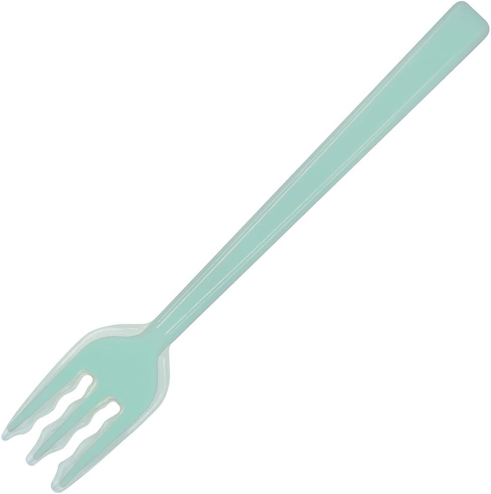 V.ROAD Japan Health and Beauty Mouthfeel Friendly Fork large blue AF27 front view premium silicone dining utensil