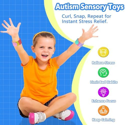 Tainomy slap bracelets worn on wrist for sensory relief