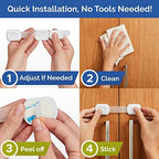 Wappa Baby safety latches securing a bathroom toilet seat cover to prevent toddler access.