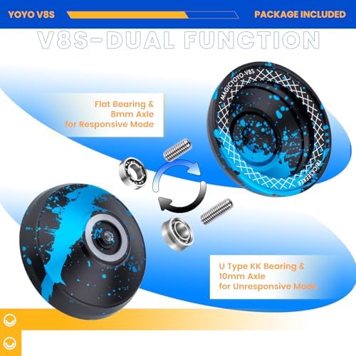 Side profile view of the V8s dual purpose aluminum yoyo