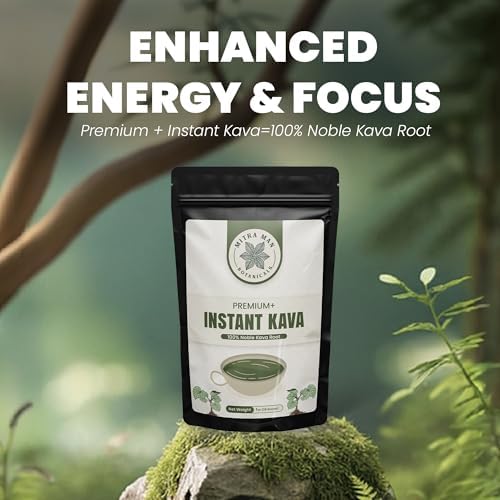 Back label of MitraMan Botanicals 100 percent noble kava root powder showing usage directions and safety details
