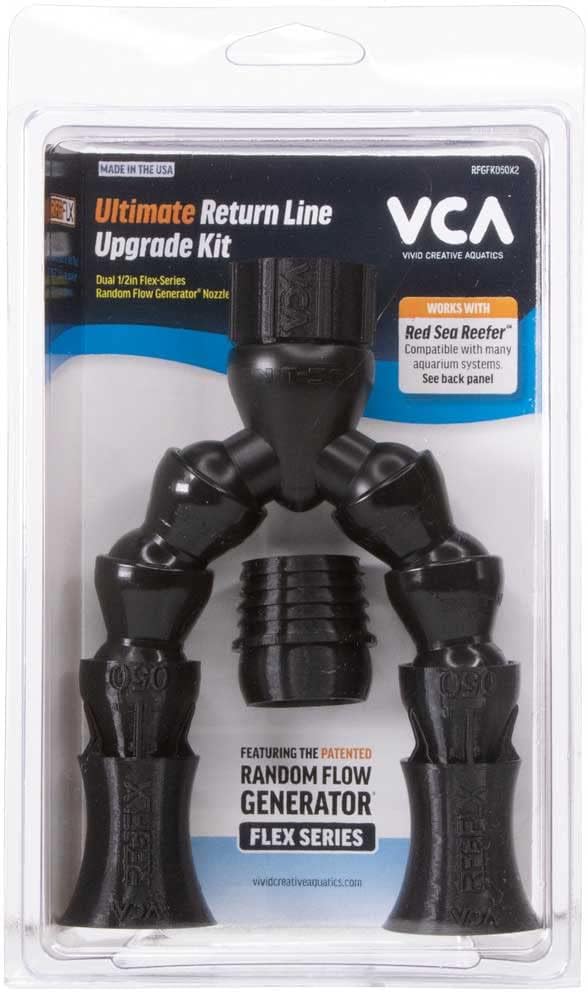 Vivid Creative Aquatics Flex Series Ultimate Return Line Upgrade Kit packaging and complete components layout on a clean background.