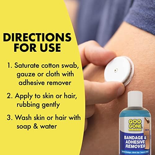 Goo Gone skin adhesive remover side angle view showcasing the clear liquid texture ideal for sensitive skin care.