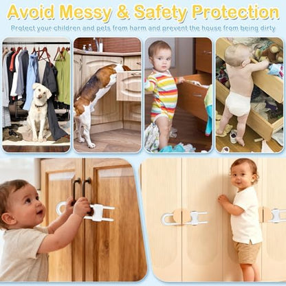Child proofing cabinet locks packaging and contents display