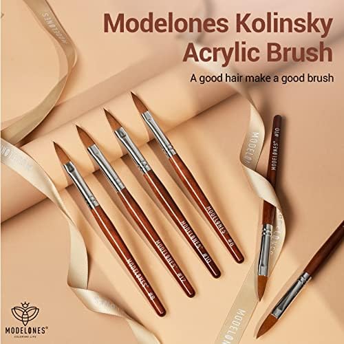 Full product packaging view of the Modelones size 8 nail brush ready for use