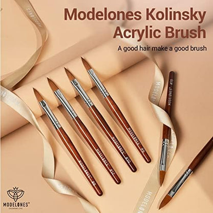 Professional manicurist using Modelones brush for acrylic powder
