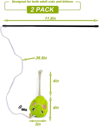 URMYONLY premium cat toy pack of two wands for kitten exercise and mental stimulation.