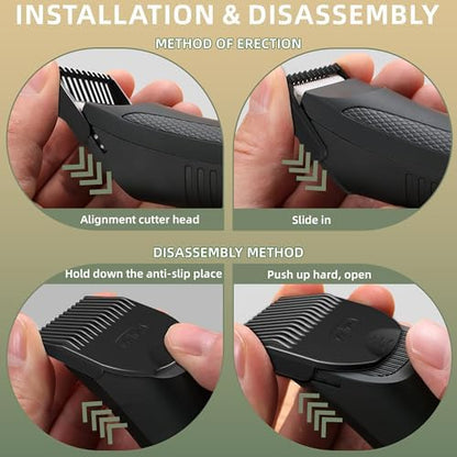 GROOMCUT dual sided replacement guards showing the detailed measurement markings in inches