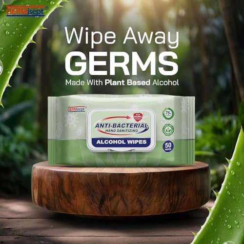 Advanced 75% Alcohol Antiseptic Hand Sanitizer Multipurpose Wipes ((50 Count x 24 Pack = 1200 Wipes)) - Image 3