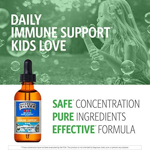 Sovereign Silver Kids Bio Active Silver Hydrosol supplement label and ingredients