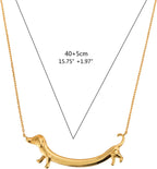 XROLAND unique dog lover clavicular chain back clasp view fashion statement piece