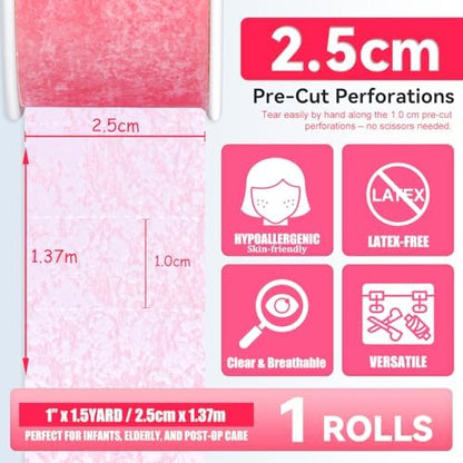 Close up of FRESINIDER soft adhesive silicone tape showing the pre cut line intervals.