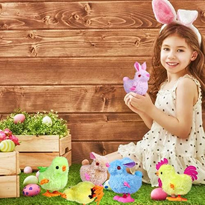 Complete twelve piece pack of battery free clockwork animal toys displayed together