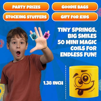 Bedwina mini coil springs arranged neatly as kids birthday party favor goodie bag filler options.