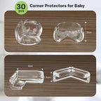 Soft PVC furniture edge guards for childproofing glass and wood surfaces