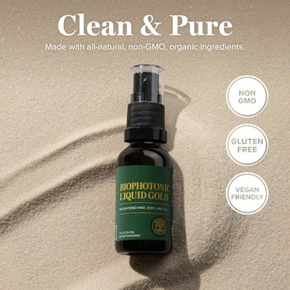 Global Healing Center Biophotonic Liquid Gold Supplement Spray Packaging Details