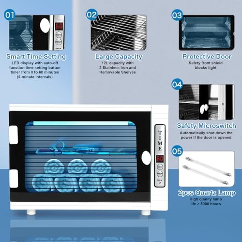Interior view of Bluetop 12L manicure tool sterilizer