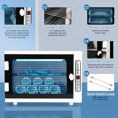 Interior view of Bluetop 12L manicure tool sterilizer