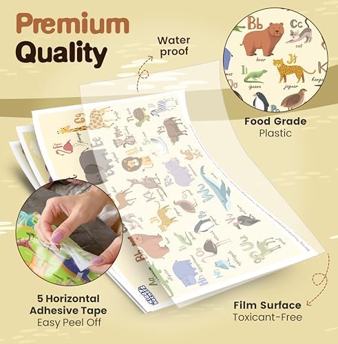 KiddyKornerz toddler stick on table mat being peeled to reveal adhesive backing.