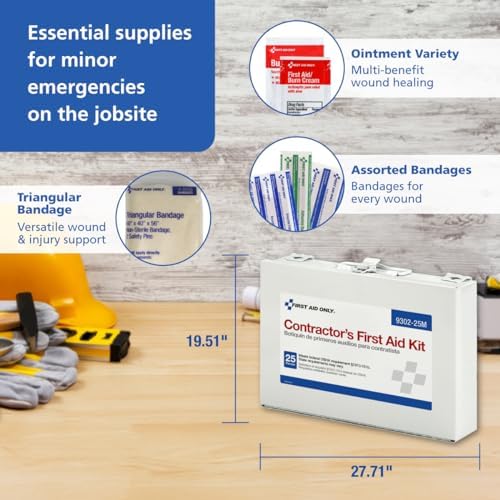 OSHA compliant First Aid Only kit contents including bandages and ointments