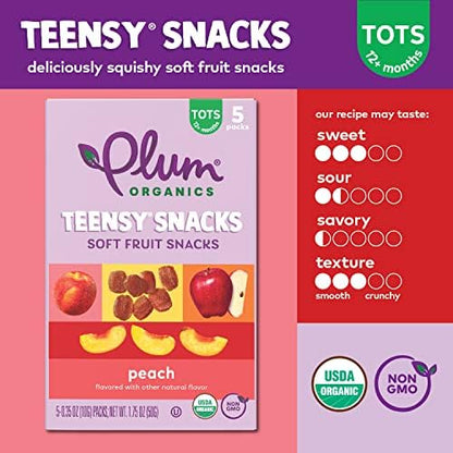 Plum Organics organic toddler food soft fruit bites packaging display for healthy children snacks