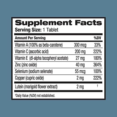 Bausch And Lomb Ocuvite ingredient details label
