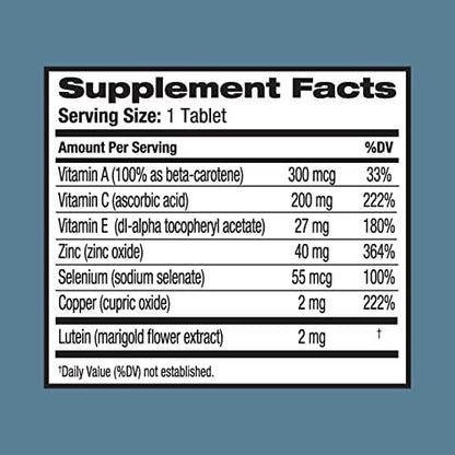 Ocuvite eye vitamins with zinc and vitamins A C and E