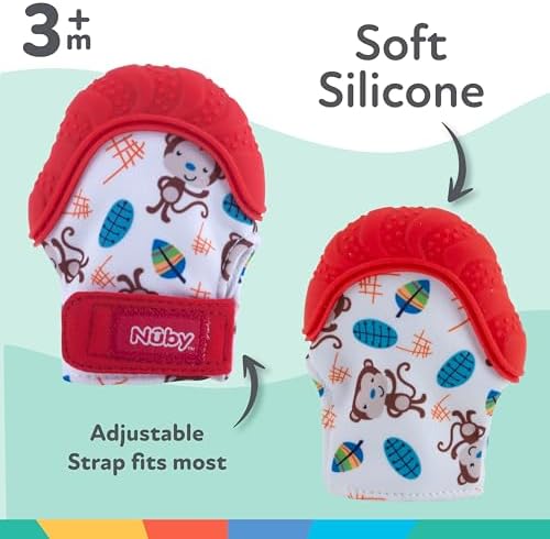 Nuby Teething Mitten with included hygienic travel bag