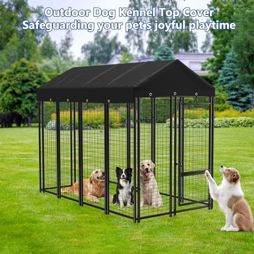 Heavy duty large breed dog playpen with protective anti UV replacement cover top