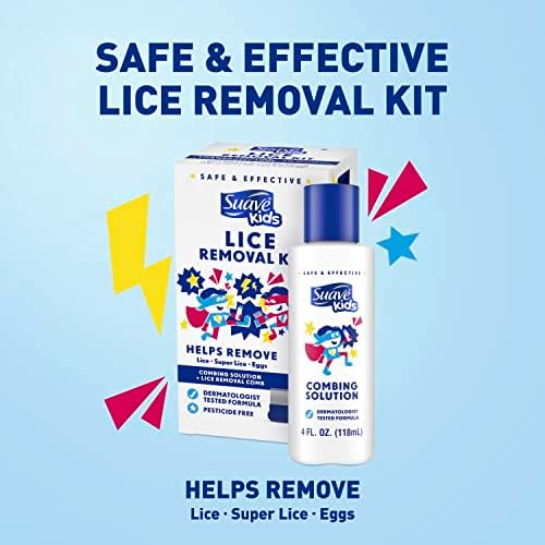 Specialized fine toothed lice removal comb included in Suave Kids kit.