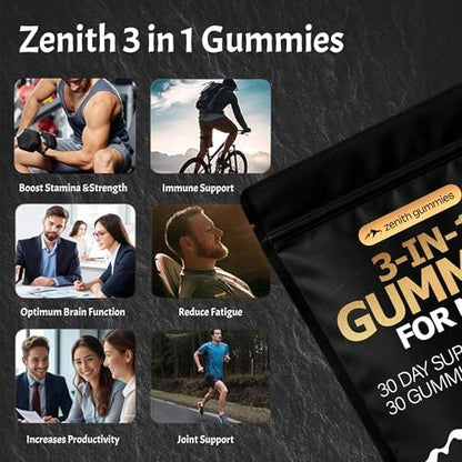 Side view of Zenith shilajit gold pouch displaying daily usage instructions and ingredients