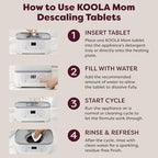 Back of Grownsy bottle washer descaler showing usage instructions
