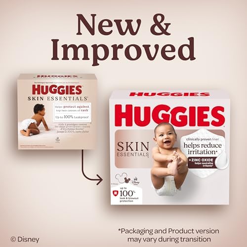 Side view of Huggies Skin Essentials Size 4 Diapers package