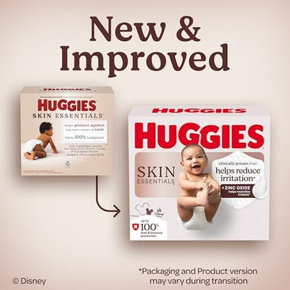 Side view of Huggies Skin Essentials Size 4 Diapers package
