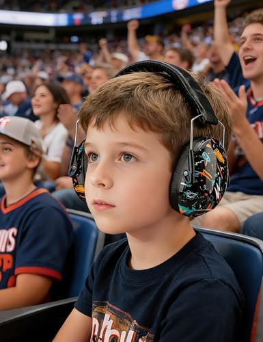 Kimitimi noise reduction earmuffs demonstrating safe over-ear design