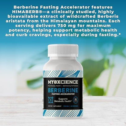 Authentic USA sourced MYOXCIENCE dietary supplement capsules for blood sugar regulation.