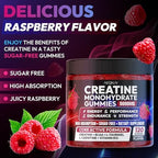 AEQNJV 120 Count Raspberry Creatine Gummies supplement facts label detail