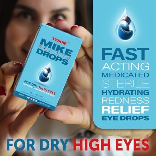 Mike Tyson eye drops 15ml bottle for dry high eyes.