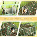 Geelin rat hammock set being adjusted inside a spacious small animal habitat enclosure