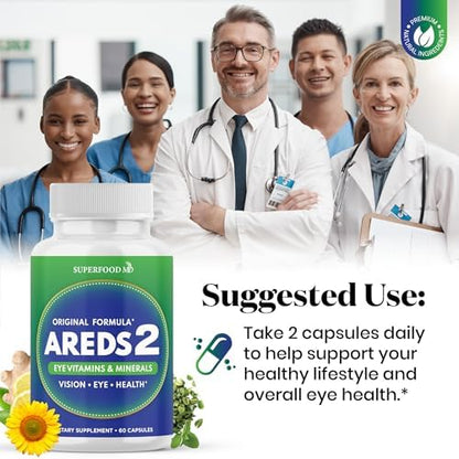 Superfood MD AREDS 2 clinical trial formula eye defense supplement pack