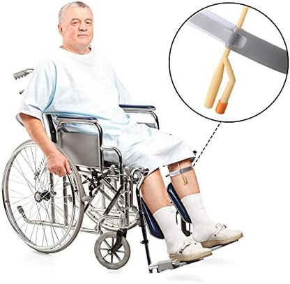 Nuanchu catheter stabilization device being applied to the thigh for tube security.