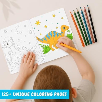 ZICOTO premium kids drawing kit showing detailed outer space rockets and cosmic coloring pages